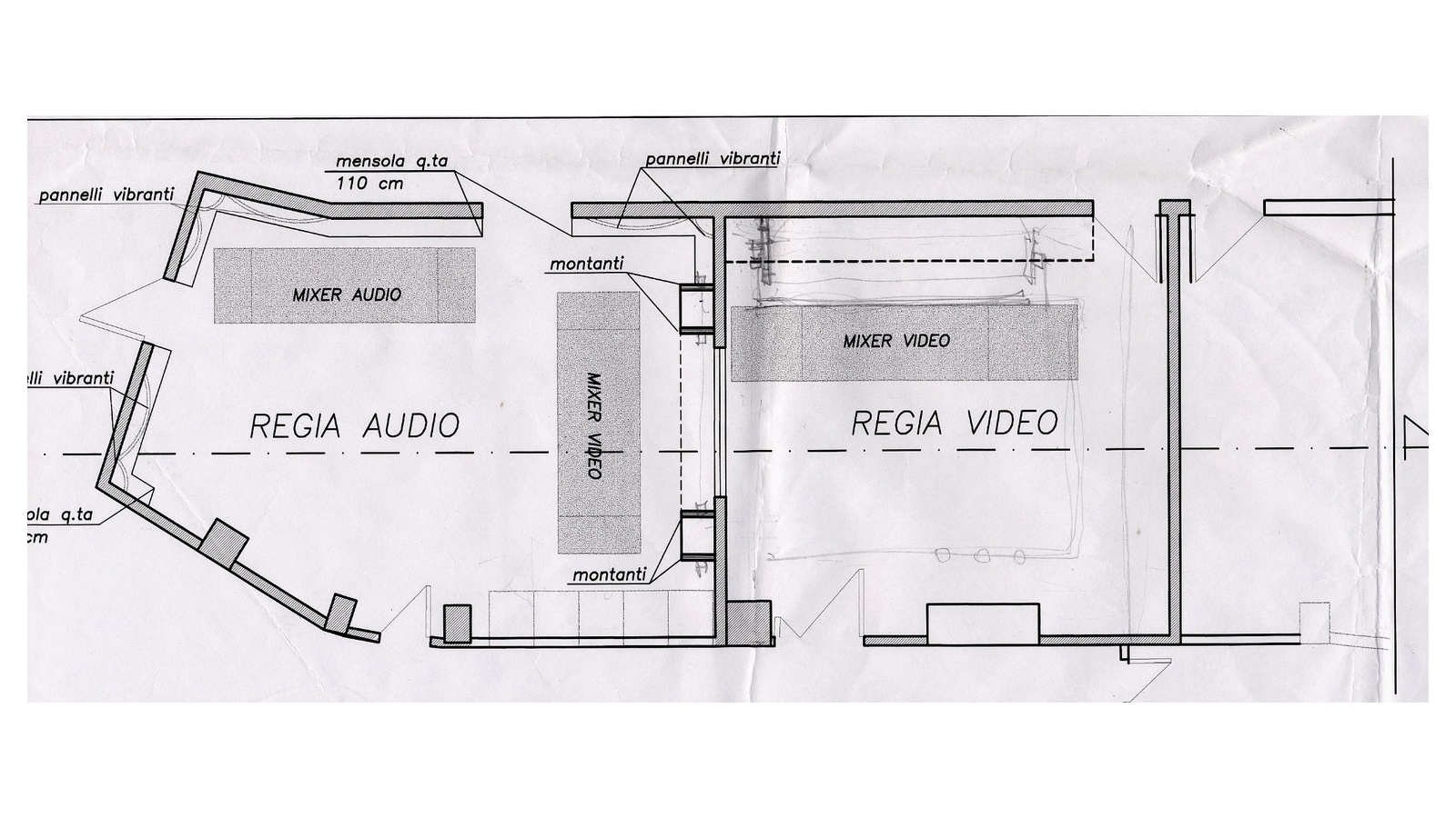Pianta della regia — Sale Regia Teatro delle Vittorie